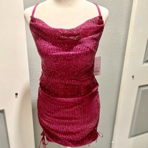 NWT Wild Fable Dress Womens Purple Sequin Sleeveless Short Mini Dress Size:Small